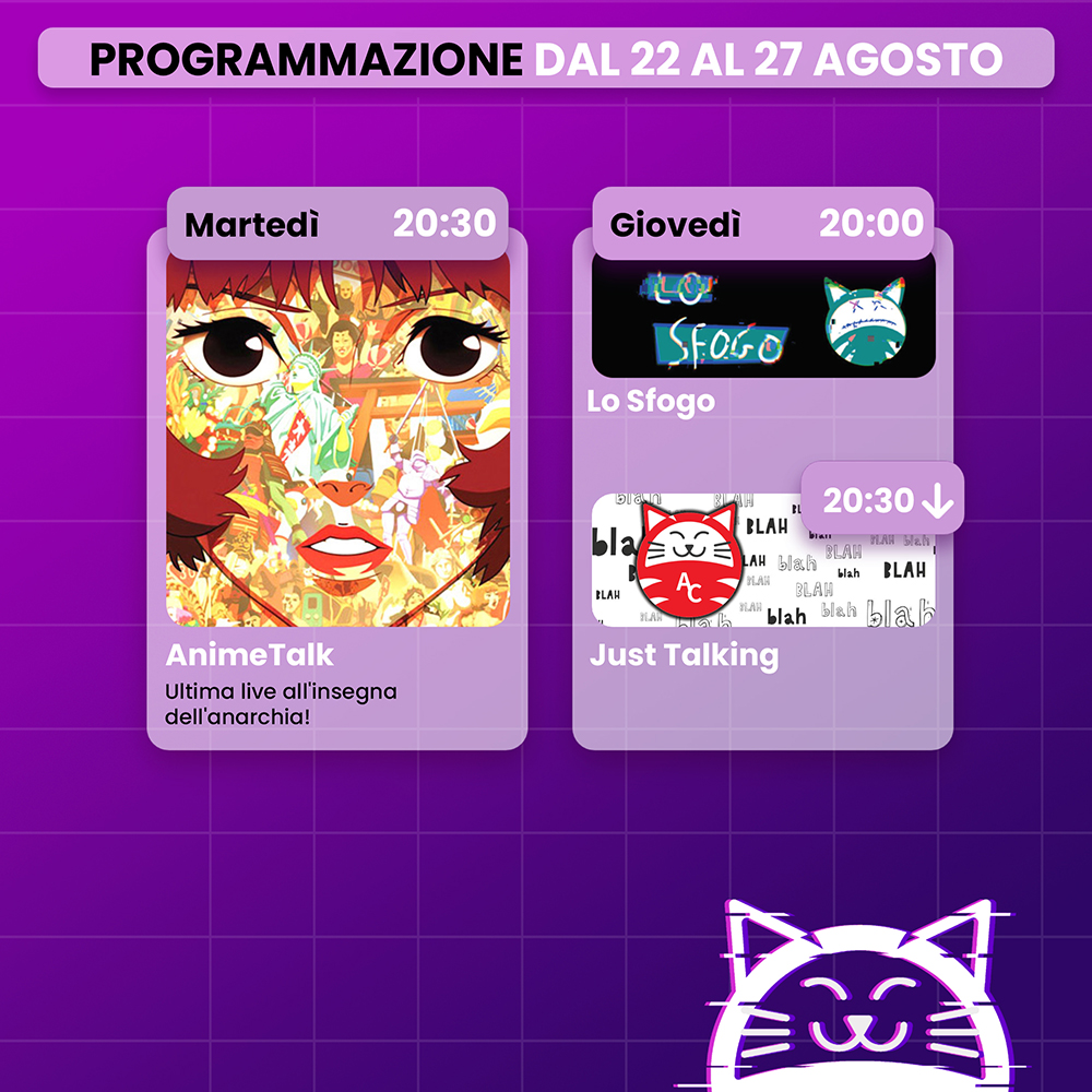 Calendario Twitch 22-27 AGOSTO